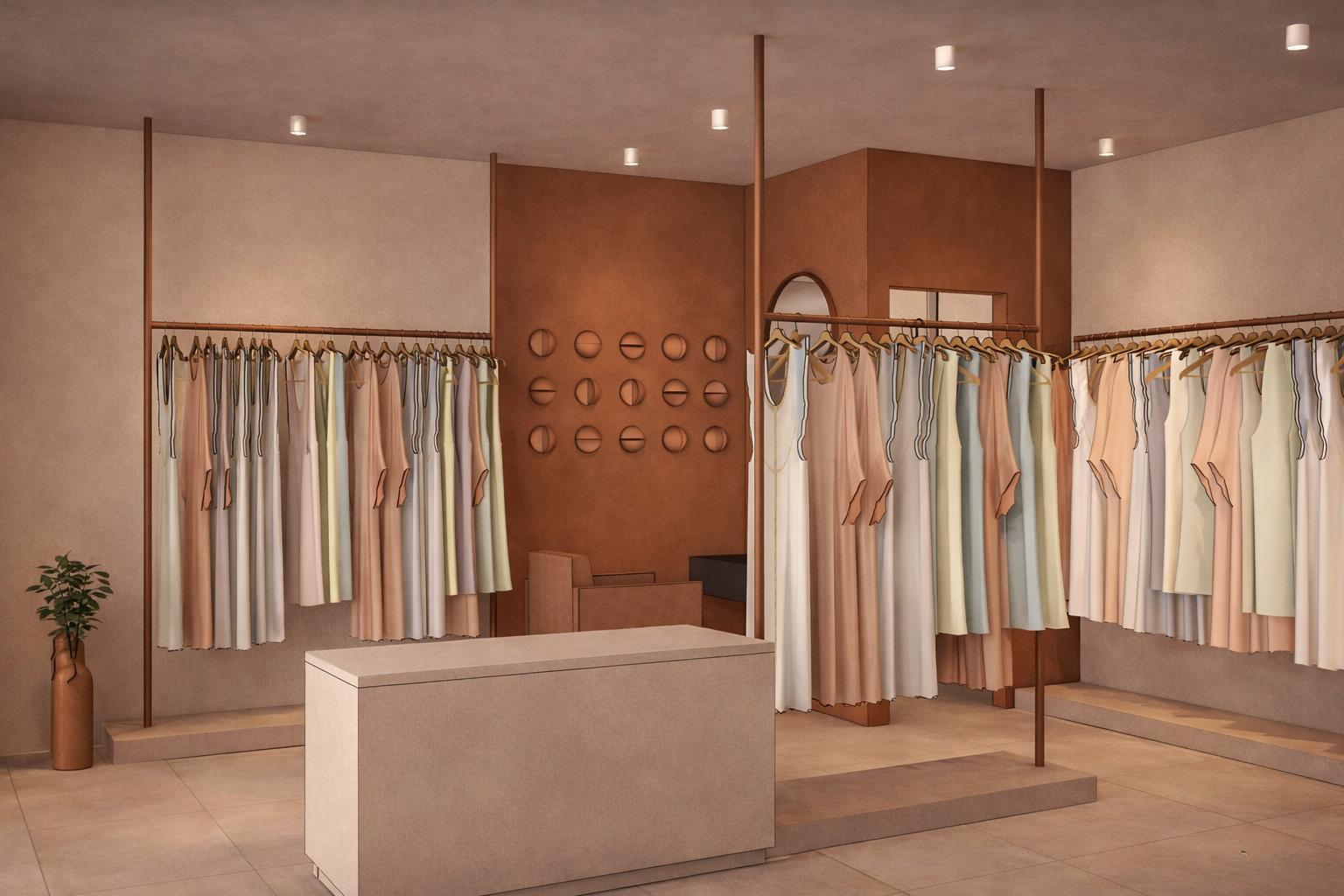 Bridal wardrobe with circular wall detail